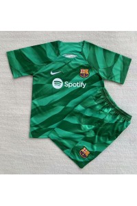 Fotbalové Dres Barcelona Brankářské Dětské Domácí Oblečení 2022-23 Krátký Rukáv (+ trenýrky)